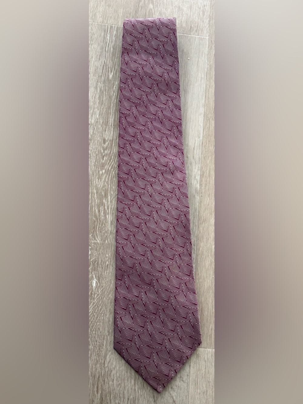 Vintage Ralph Lauren Purple Label Made in England 100% Silk Geometric Tie